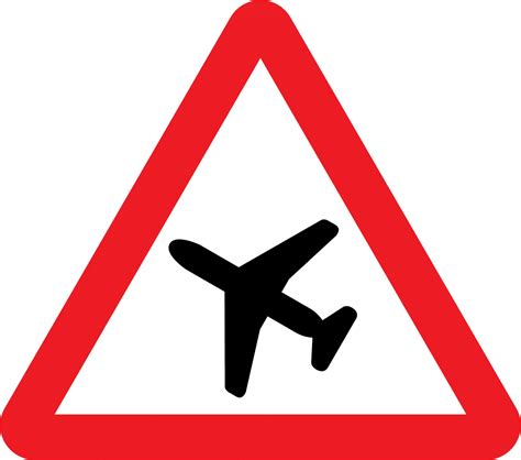 Low Flying Aircraft Or Sudden Aircraft Noise Road Sign Road Traffic