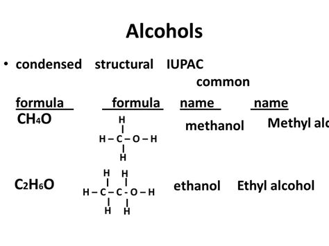 Ethanol Condensed Structural Formula