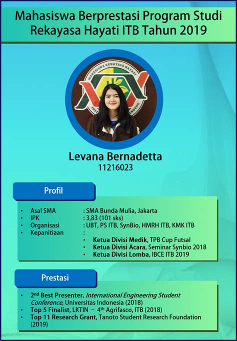 Id Lebih Dekat Dengan Levana Mahasiswa Berprestasi Rekayasa Hayati