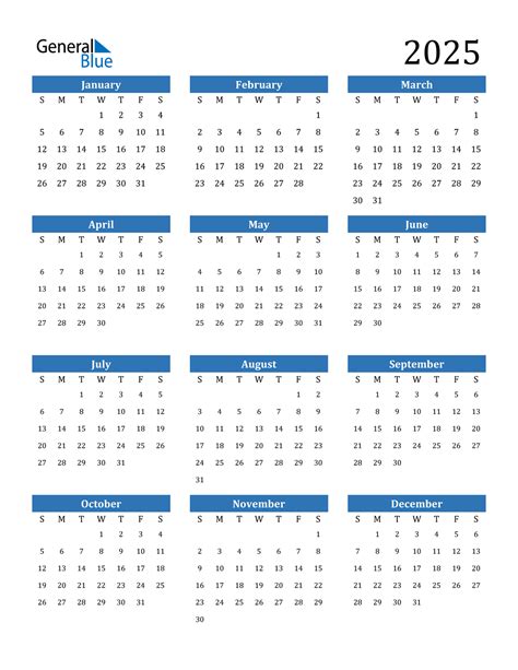 2025 Calendar With Holidays Printable