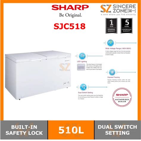 FOR KLANG VALLEY ONLY SHARP SJC518 510L CHEST FREEZER WITH EXPRESS