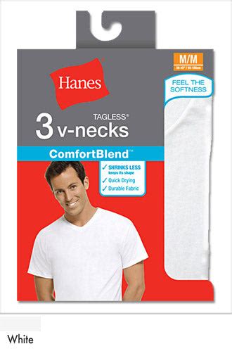 7577p3 Hanes Mens Comfortblend V Neck Undershirt 3 Pack