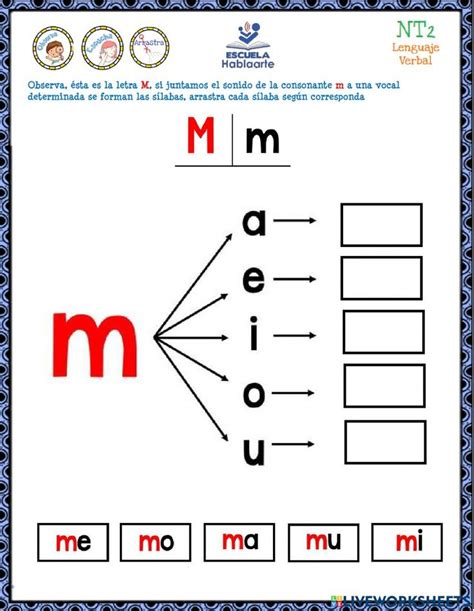 Repaso De Contenidos Formando Sílabas Con M Worksheet Enseñar A Leer