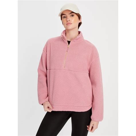 Pink Quarter Zip Sherpa On Sale