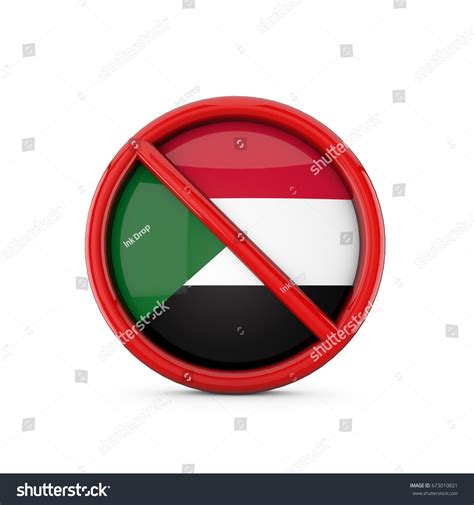 Sudan Flag Prohibited No Entry Symbol Stock Illustration 673010821