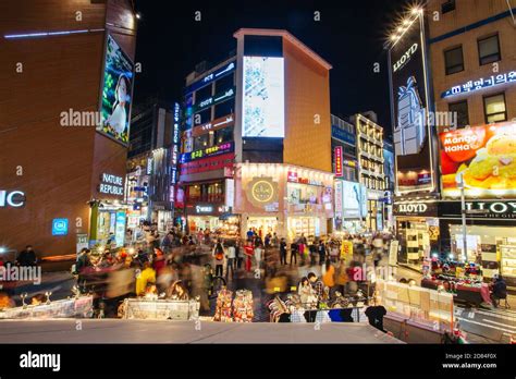 Myeong Dong District In Seoul South Korea Stock Photo Alamy