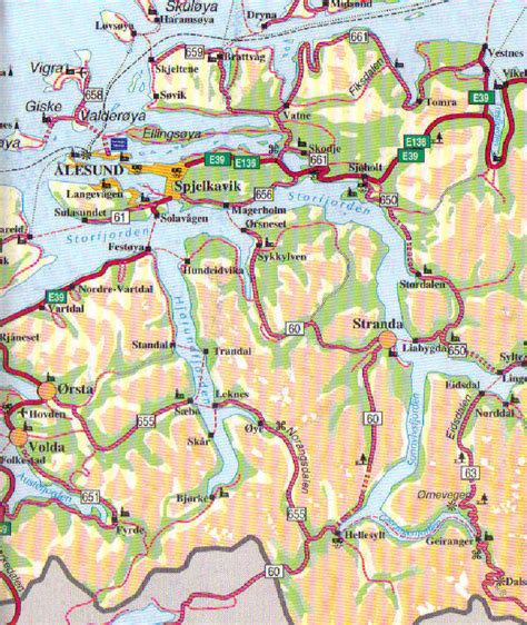 Fjorden Noorwegen Kaart Van Vogels