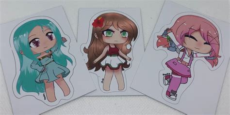 Gacha Girls Gacha Life Art Stickers Bundle Set Of Three Etsy