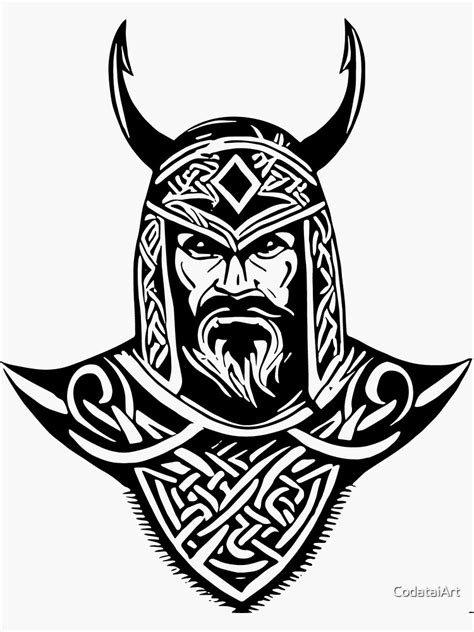 Viking Warrior Tattoo Sticker For Sale By CodataiArt Redbubble