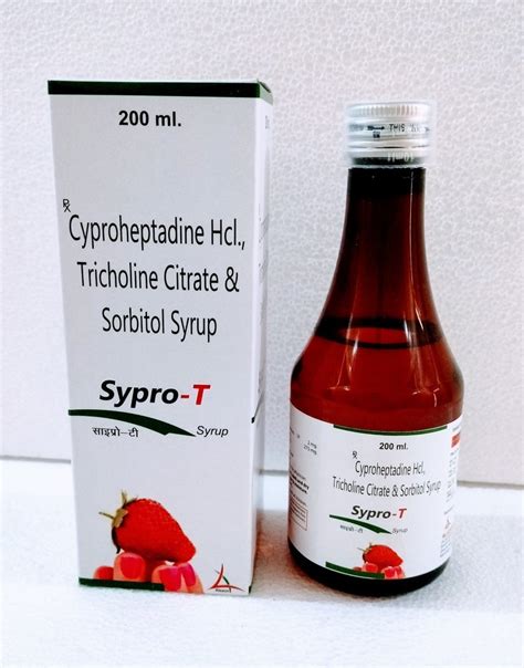 Sypro T Cyproheptadine Hcl Tricholine Citrate With Sorbitol Packaging