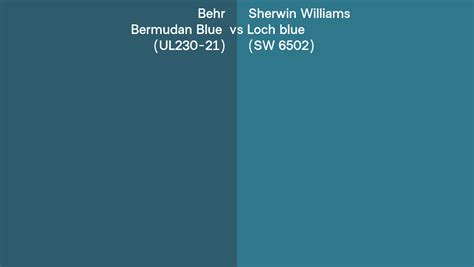 Behr Bermudan Blue Ul230 21 Vs Sherwin Williams Loch Blue Sw 6502