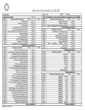 Fillable Online Bon De Commande Nouveau Prix Pour Les Groupes Du Cslso