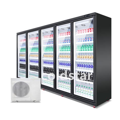 Commercial Vertical Transparent Glass Doors Refrigerator Chiller With