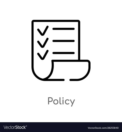 Outline policy icon isolated black simple line Vector Image