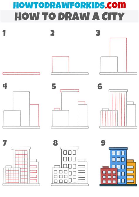 How To Draw A City Easy Drawing Tutorial For Kids