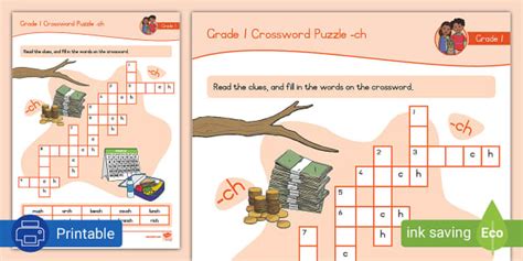 Grade 1 Phonics Crossword Puzzle Ch Professor Feito