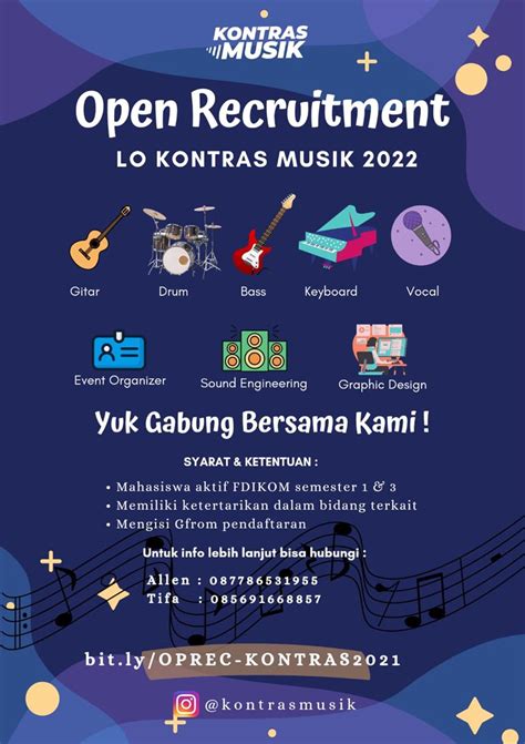 Open Recruitment LO Kontras Musik 2022 Fakultas Dakwah Dan Ilmu