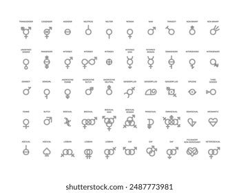 50 Diverse Gender Vector Symbol Set Stock Vector (Royalty Free ...