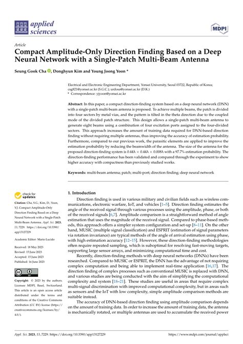 Pdf Compact Amplitude Only Direction Finding Based On A Deep Neural