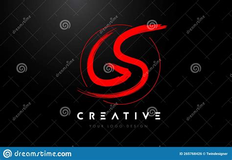 Red Gs Brush Letter Logo Design Artistic Handwritten Letters Logo