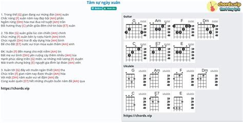 Chord Tâm Sự Ngày Xuân Tab Song Lyric Sheet Guitar Ukulele Chords Vip