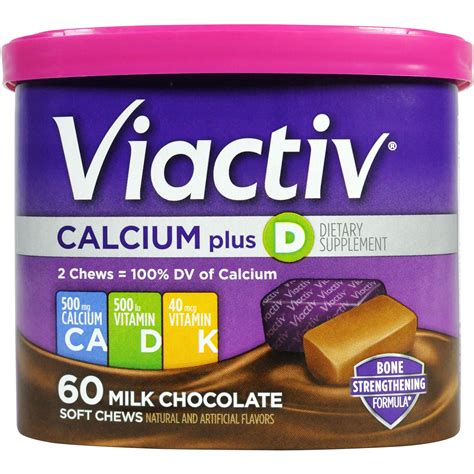 Viactiv Calcium Chews Milk Chocolate 60 Ct