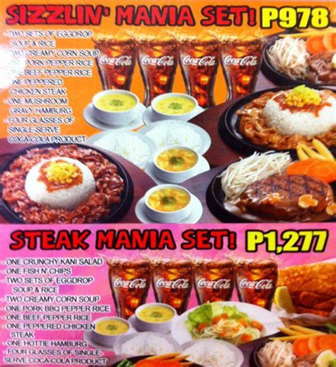 Menu At The Sizzlin Pepper Steak Steakhouse Pasay