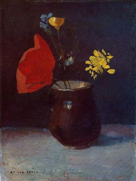 Flowers In A Turquoise Vase Odilon Redon Ownapainting