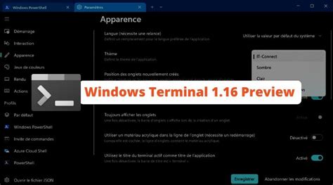 Windows Terminal 1 16 prend en charge les thèmes