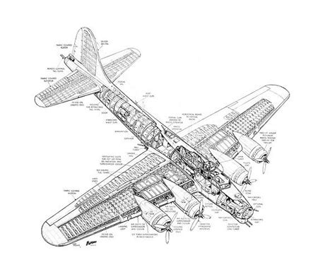 Boeing B-17G Flying Fortress Cutaway Drawing (Photos Posters, Cards ...