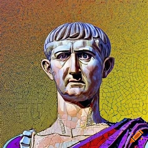 Mosaic Of Emperor Trajan In Vibrant Colors On Craiyon