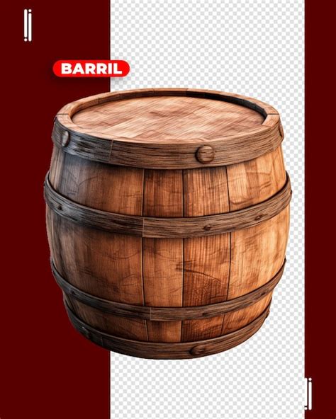 Barril de madeira PSD para imagem de composição sem fundo PSD Premium