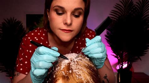 A SATISFYING ASMR Dandruff Removal Scalp Check Treatment YouTube