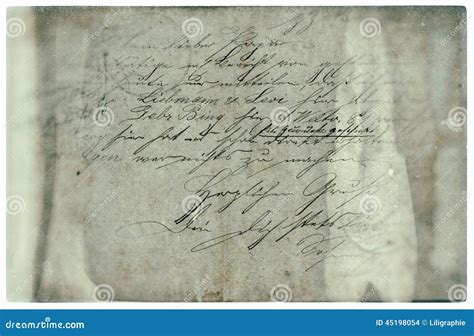 Old Letter With Handwritten Text Grunge Paper Background Stock Photo