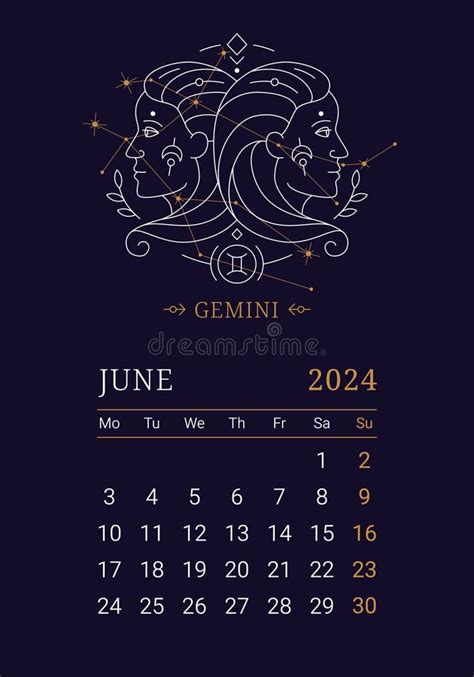 Calendario Mensual De La Pared De Astrolog A De Con Signo De