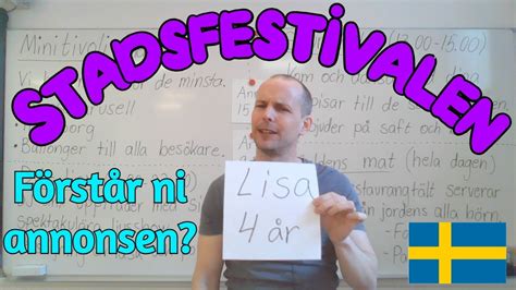 Annons Om Stadsfestivalen L Sa Vning Nationellt Prov C Sfi Youtube