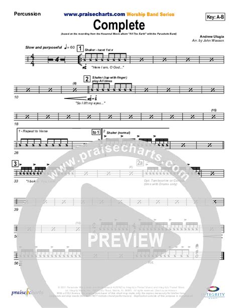 Complete Percussion Sheet Music Pdf Parachute Band Praisecharts