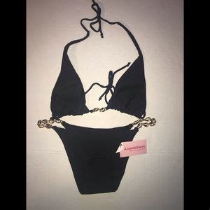 Cia Maritima Swim Nwt Ciamaritima Black Gold Chain Bikini Set