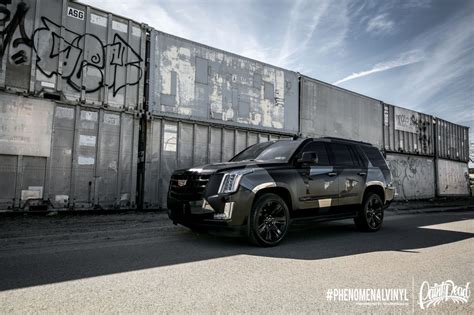 2015 Cadillac Escalade in Custom Black Camo - PHENOMENALVINYL