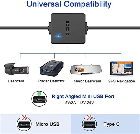 Dash Cam Hardwire Kit G Sensor Smart Parking Mode Cable Mini Usb Hard