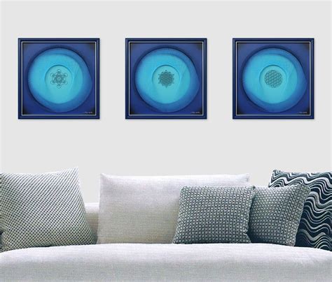 Sacred Geometry String Art In Ocean Blue For Living Room Modern