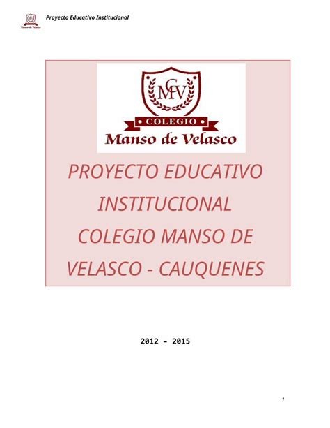 Doc Proyecto Educativo Institucional Dokumen Tips