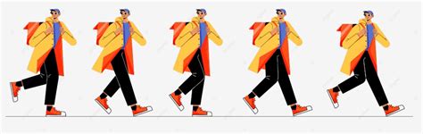 Courier Character Walk Cycle Sequence Sheet Delivery Worker Png And