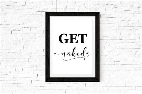 Get Naked Poster Get Naked Typography Bathroom Decor Etsy UK