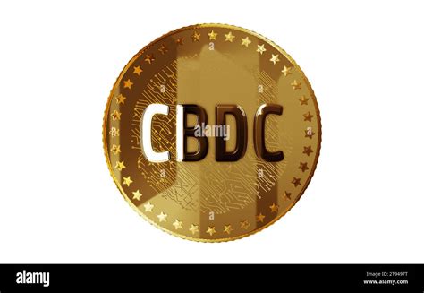 CBDC Digital Currency Cryptocurrency Isolated Gold Coin On Green Screen