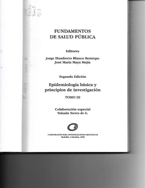 Libro Fundamentos Salud Publica Tomo Iii Epidemiolog A I Studocu