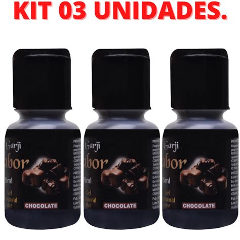 KIT 03 Gel Comestível de Chocolate Mais Sabor Hot 15ml Garji Loja Pimenta