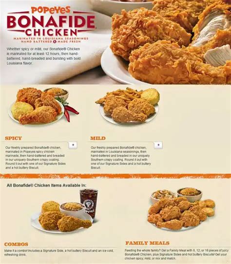 Menu At Popeyes Fried Chicken Restaurant Fort Worth Altamesa Blvd