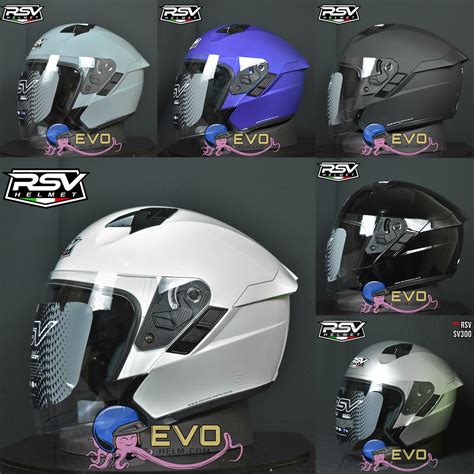 Jual Helm Rsv Sv Half Face Doubel Visor Solid Polos White Original