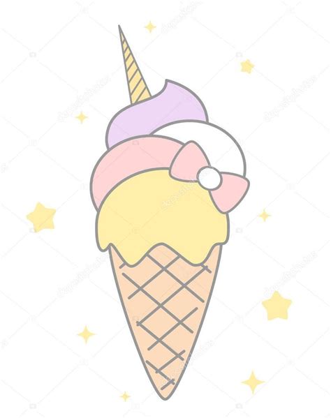 Ilustración De Dibujos Animados Lindo Arco Iris Unicornio Helados